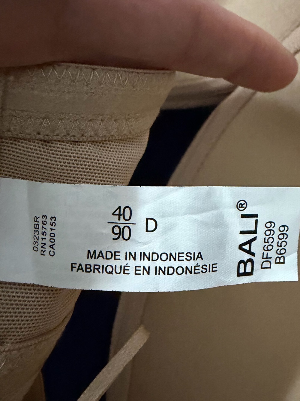 Bali U Stay In Place Strapless Bra 7 Way Convertible Taupe DF6599 Size 40C 40D - Picture 7 of 8
